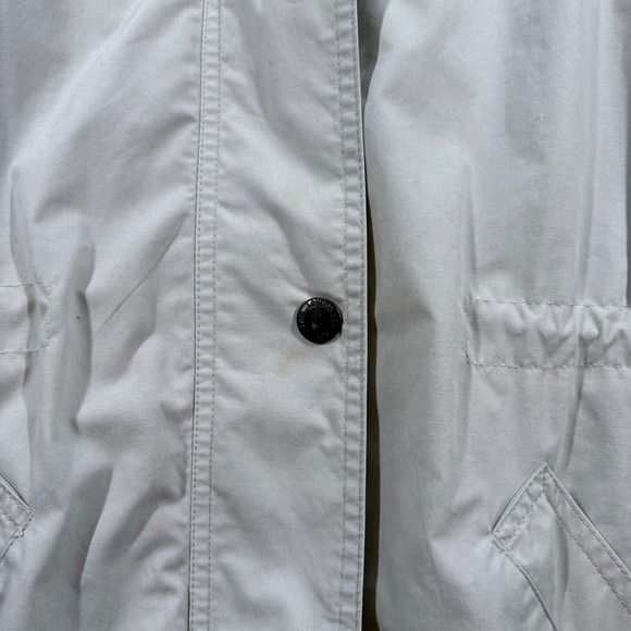 London Fog Women's Beige Raincoat White‎ Collar Lightweight Fall Jacket Size M - Picture 8 of 9